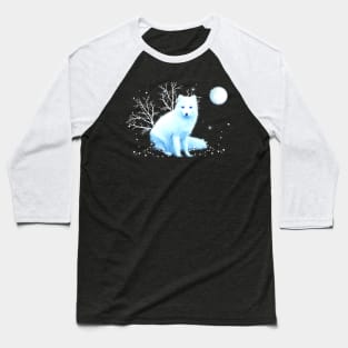 Winter Fox in Winter solstice with the Winter moon Baseball T-Shirt